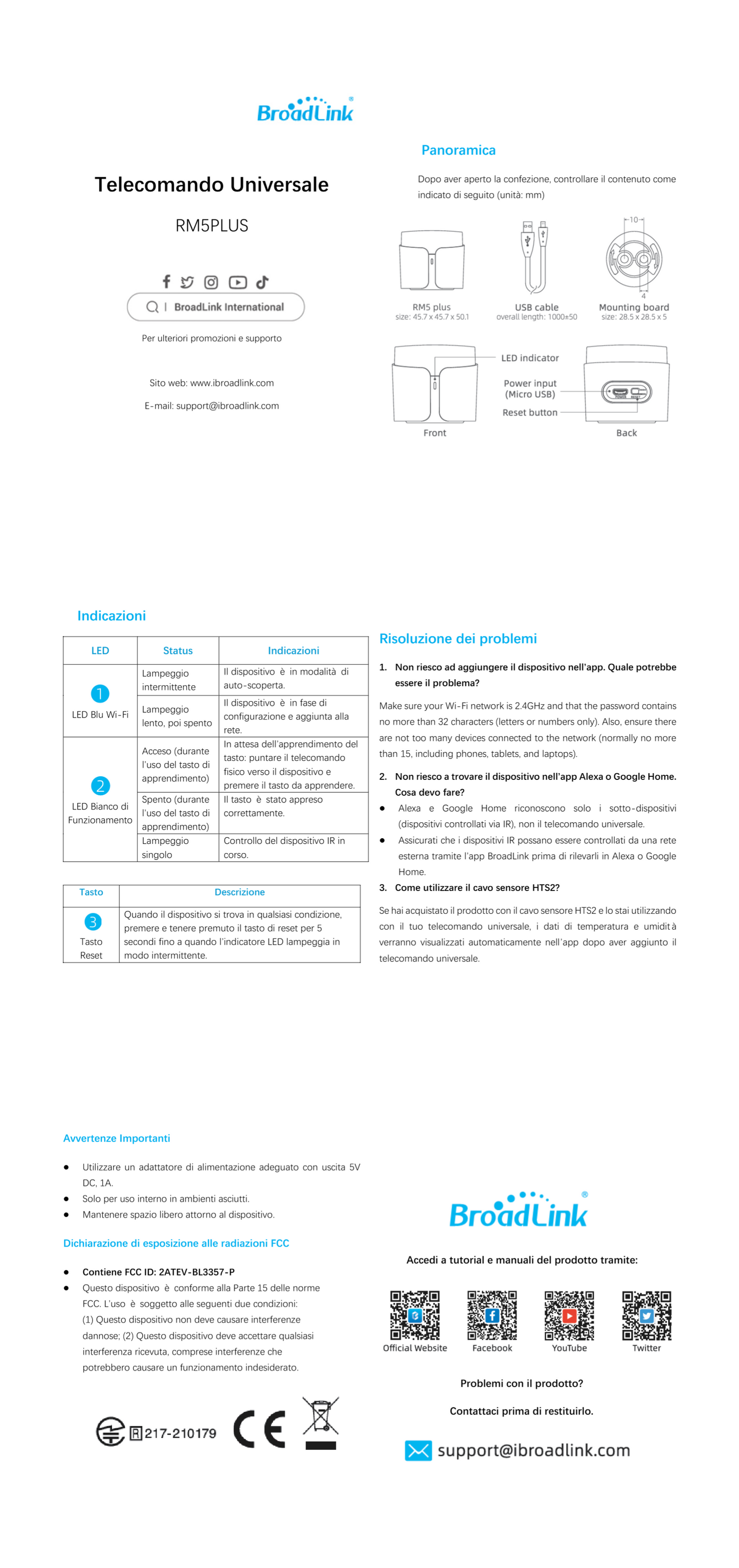 Broadlink RM5plus Universal Infrared Remote - UK/EU