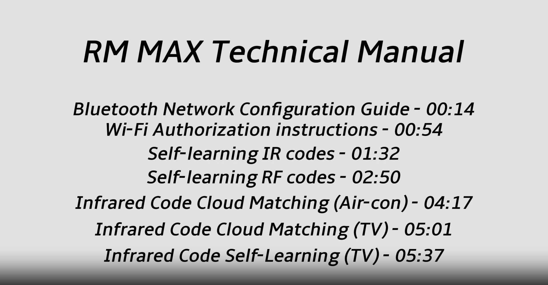 RM MAX Technical Manual