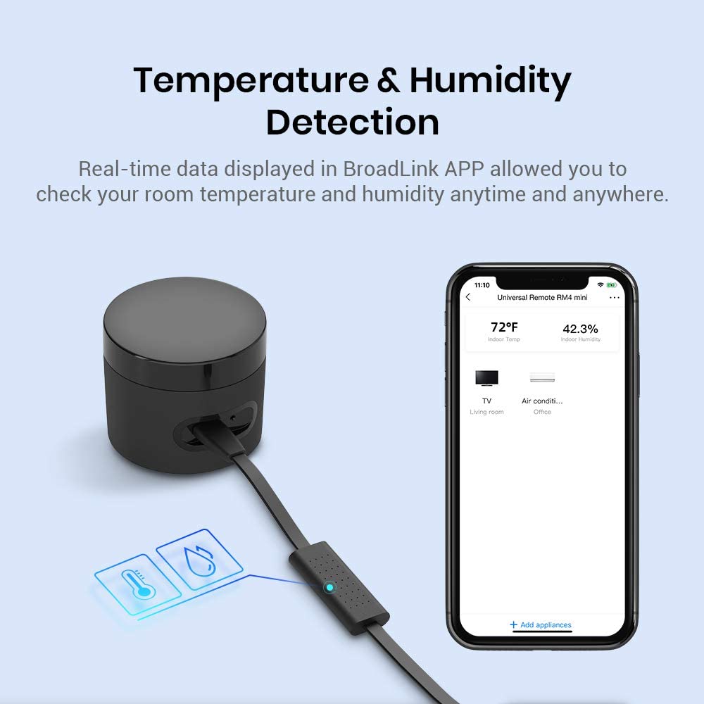 BroadLink RM4 Mini Universal Remote Control IR Wifi Smart Controller HTS2  Temperature Humidity Sensor Works Alexa Google Home - AliExpress