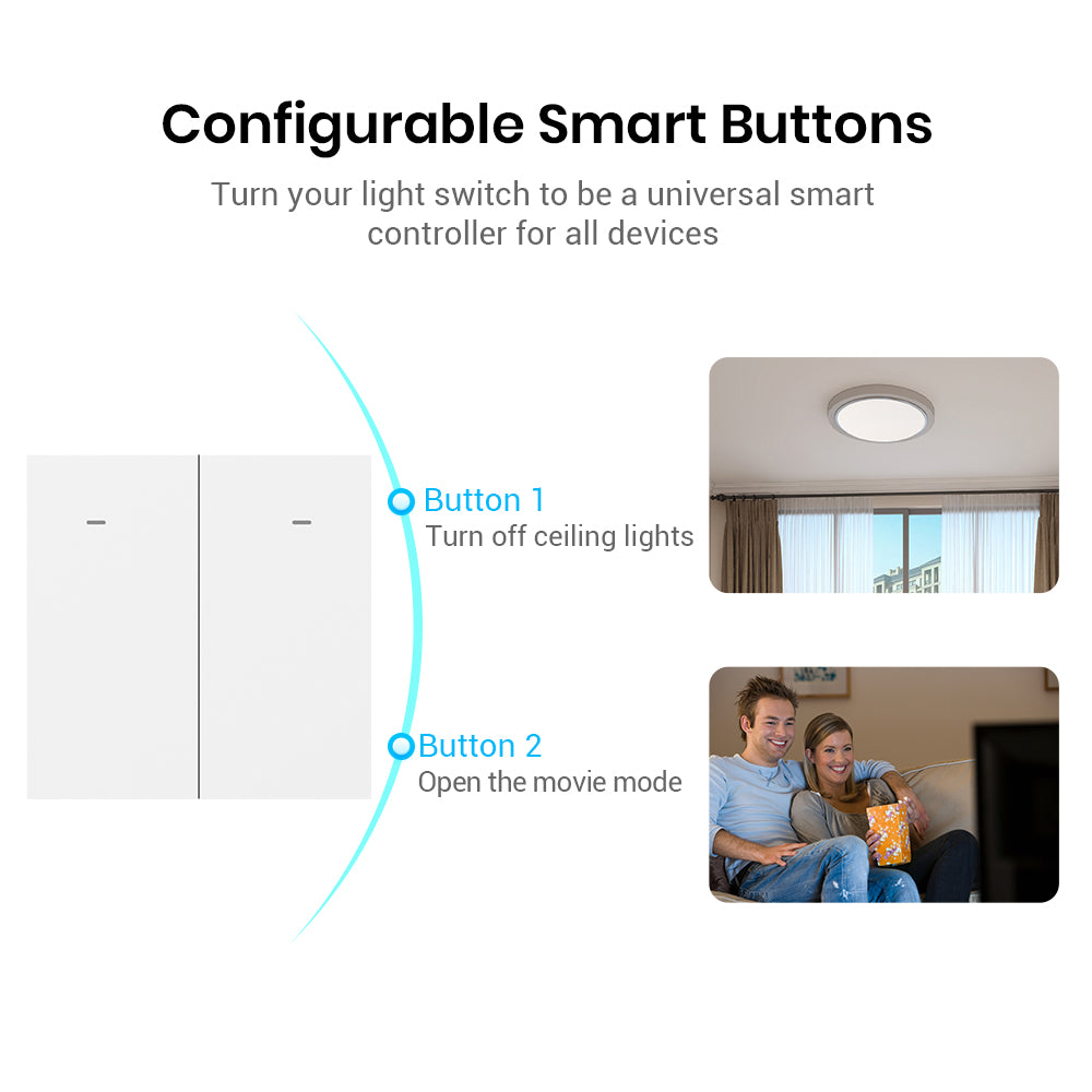 (UK Standard) Smart Push Button Wall Light Switch LC1